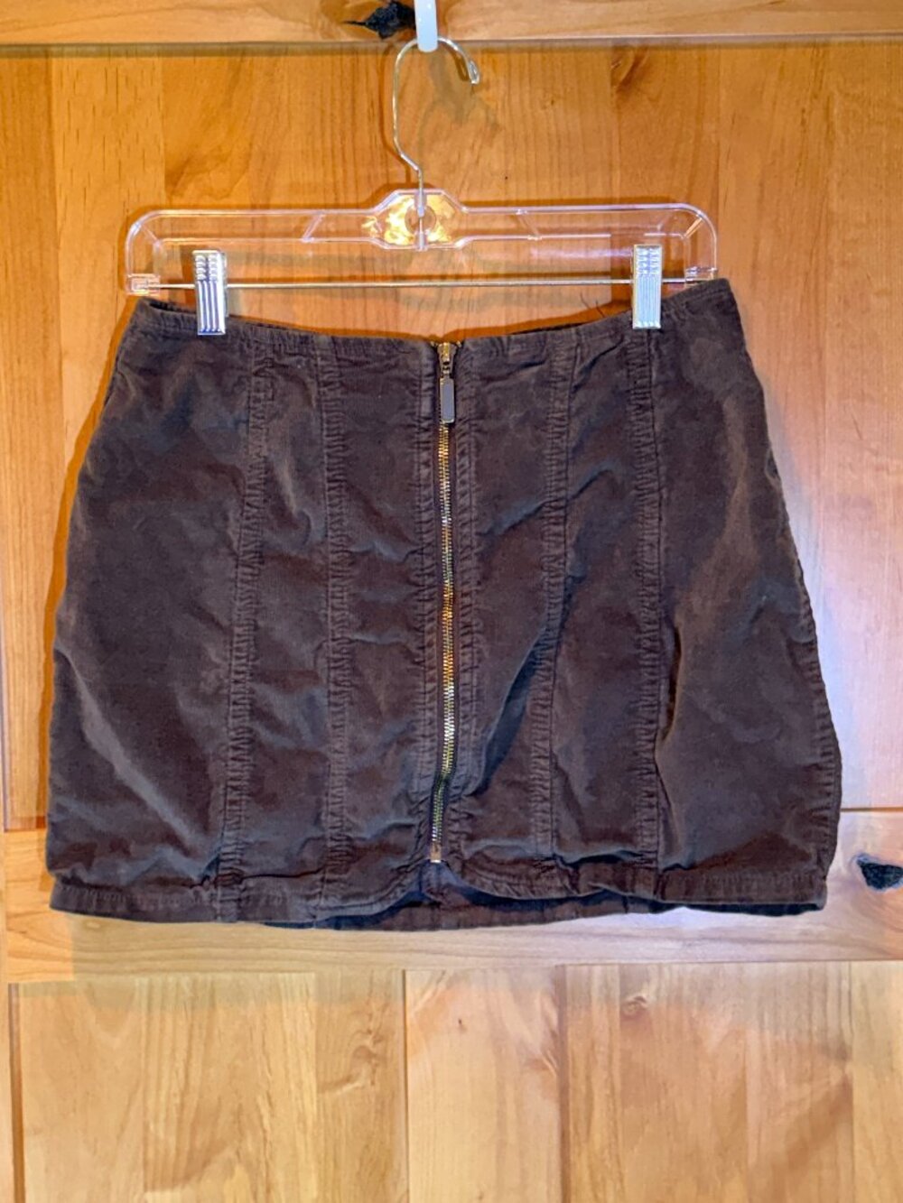 We The Free Brown Corduroy Zip Front Mini Skirt Size 6